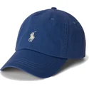 polo-ralph-lauren-curved-brim-cotton-chino-classic-sport-navy-blue-adjustable-cap-with-beige-logo
