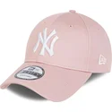 cap-islenkta-pink-adjustable-strap-claro-9forty-league-essential-new-york-yankees-mlb-new-era
