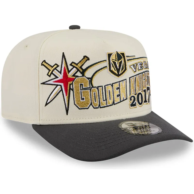 gorra-curva-beige-y-negra-snapback-9fifty-a-frame-classic-de-vegas-golden-knights-nhl-de-new-era