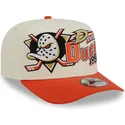 new-era-curved-brim-9fifty-a-frame-classic-anaheim-ducks-nhl-beige-and-orange-snapback-cap