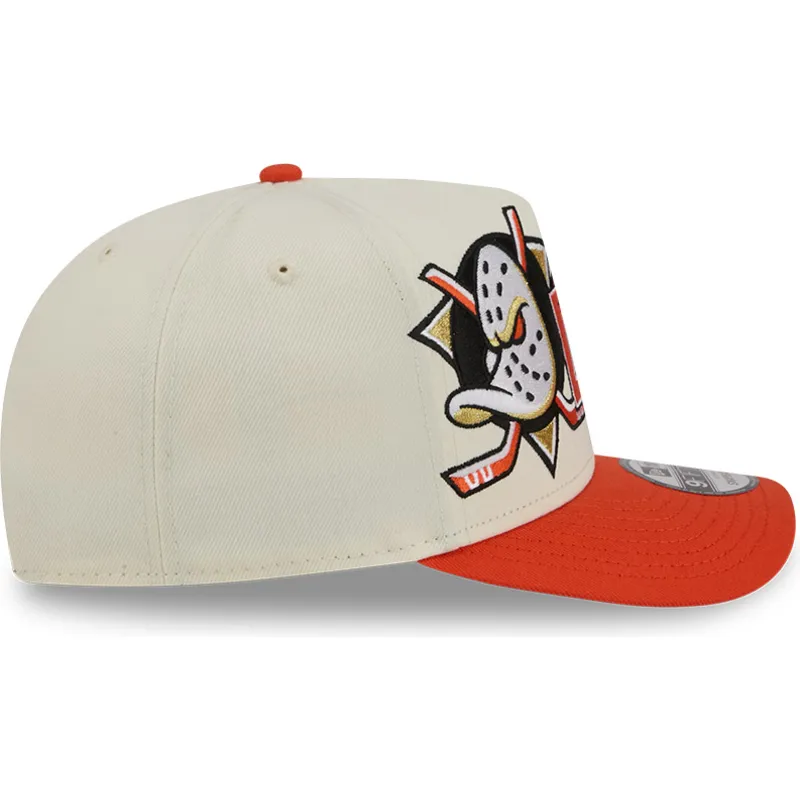 gorra-curva-beige-y-naranja-snapback-9fifty-a-frame-classic-de-anaheim-ducks-nhl-de-new-era
