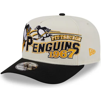 Gorra curva beige snapback 9FIFTY A Frame Classic de Pittsburgh Penguins NHL de New Era