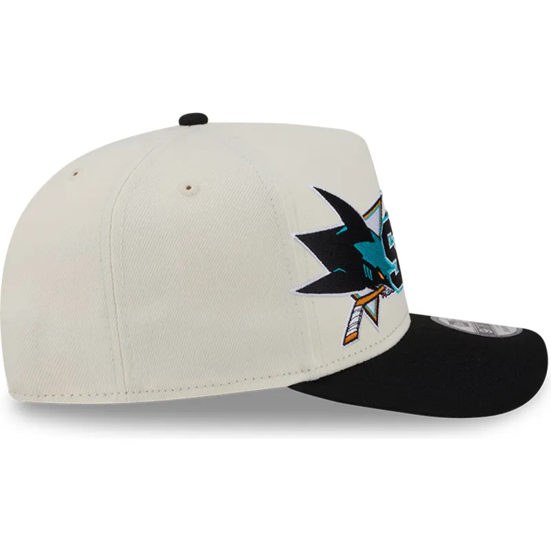 cap-islenkta-beige-snapback-9fifty-a-frame-classic-san-jose-sharks-nhl-new-era