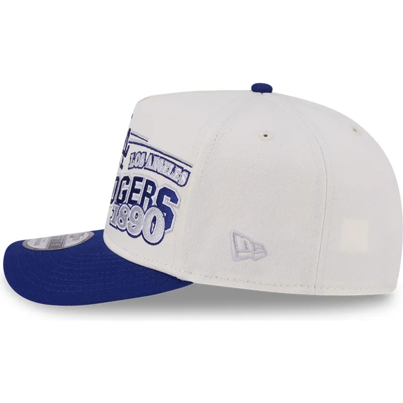 bezowo-niebieska-zakrzywiona-czapka-snapback-9fifty-a-frame-classic-los-angeles-dodgers-mlb-new-era
