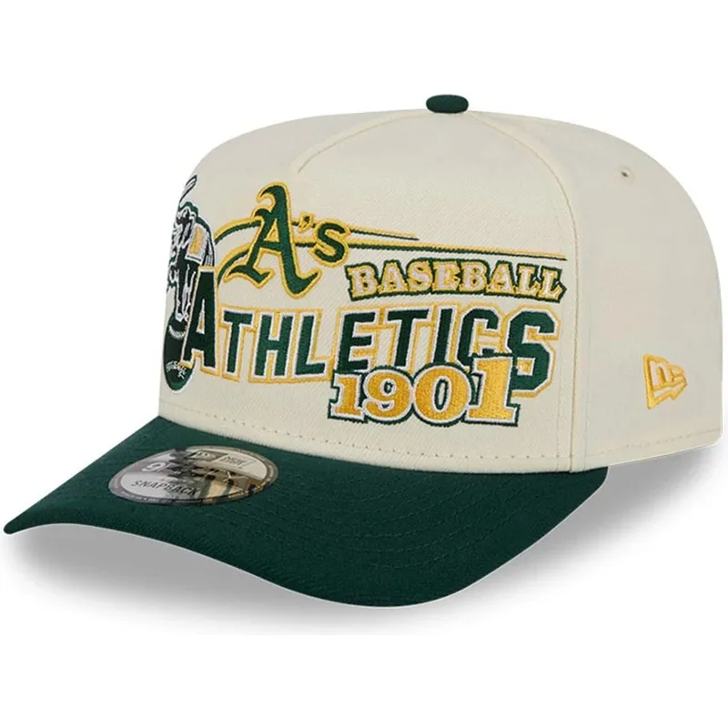 czapka-z-daszkiem-bezowo-zielona-snapback-9fifty-a-frame-classic-oakland-athletics-mlb-new-era