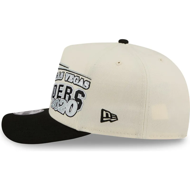 new-era-curved-brim-9fifty-a-frame-classic-las-vegas-raiders-nfl-beige-and-black-snapback-cap