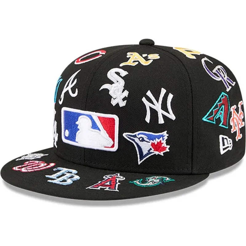 kepure-plokscia-juoda-priglundanti-59fifty-all-over-mlb-new-era
