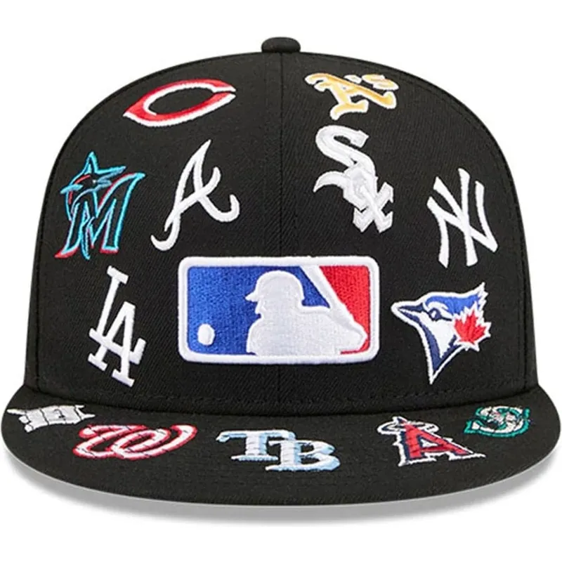 kepure-plokscia-juoda-priglundanti-59fifty-all-over-mlb-new-era