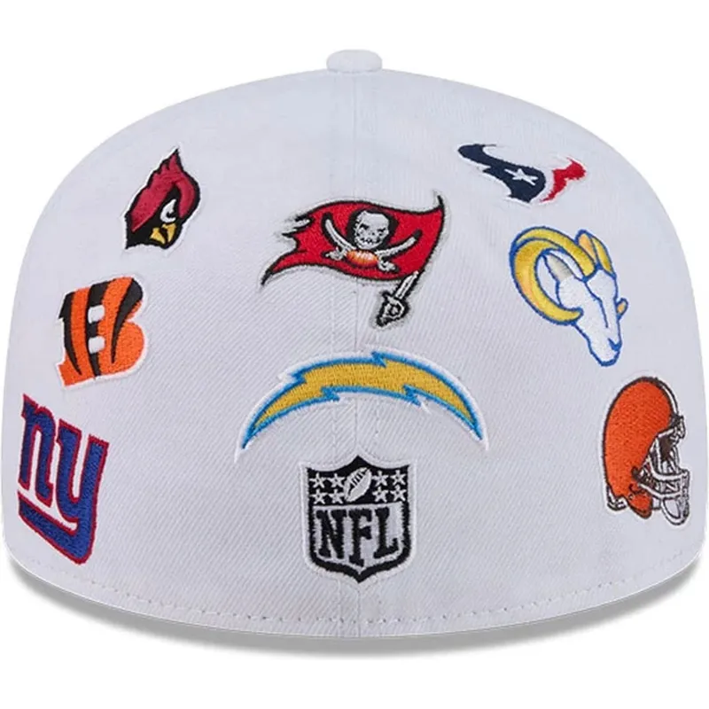 kepure-plokscia-balta-priglundantis-59fifty-all-over-nfl-new-era