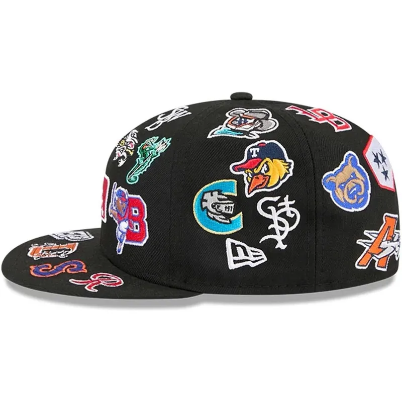 gorra-plana-negra-ajustada-59fifty-all-over-de-milb-de-new-era