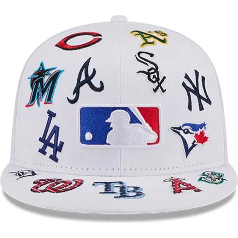 kepure-plokscia-balta-priglundanti-59fifty-all-over-mlb-new-era