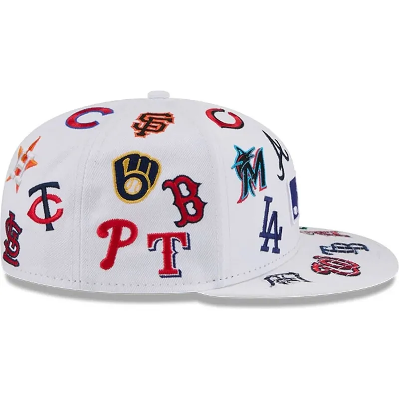kepure-plokscia-balta-priglundanti-59fifty-all-over-mlb-new-era