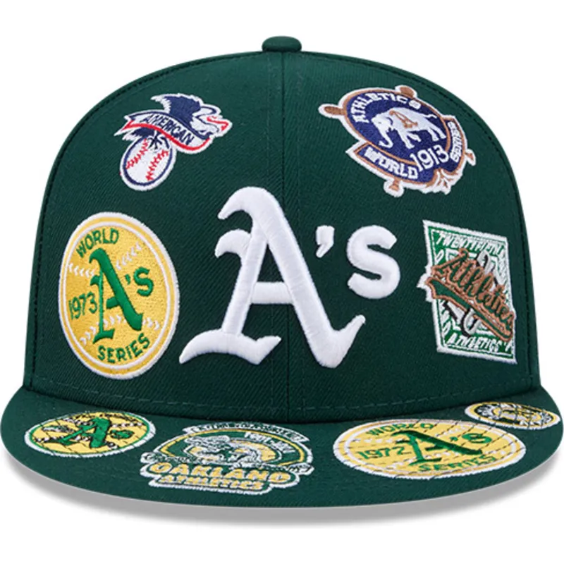 gorra-plana-verde-ajustada-59fifty-all-over-de-oakland-athletics-mlb-de-new-era