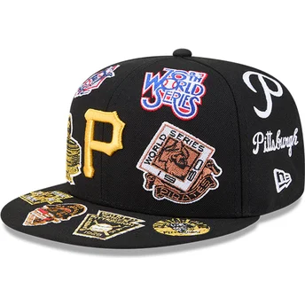 Kepurė plokščia juoda priglundanti 59FIFTY All Over Pittsburgh Pirates MLB New Era
