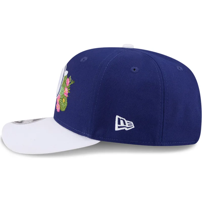 niebiesko-biala-czapka-z-zakrzywionym-daszkiem-snapback-9seventy-stretch-snap-flower-los-angeles-dodgers-mlb-new-era