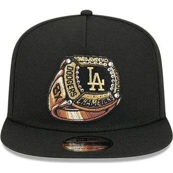 New Era Flat Brim 9FIFTY A Frame Ring Los Angeles Dodgers MLB Black Snapback Cap