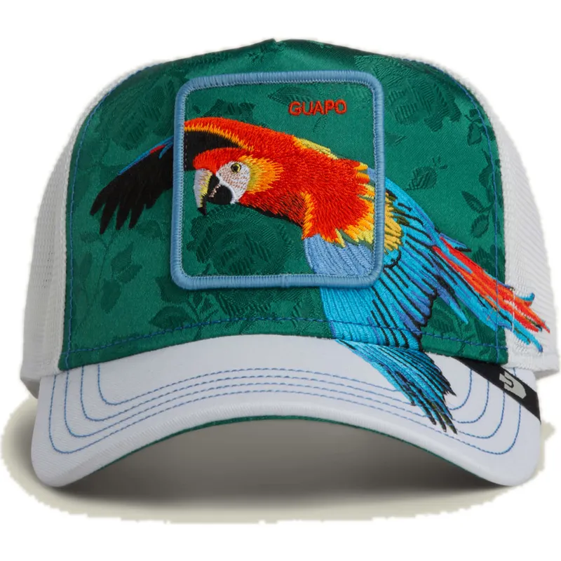 czapka-trucker-zielona-papuga-guapo-honduras-macaw-the-farm-od-goorin-bros