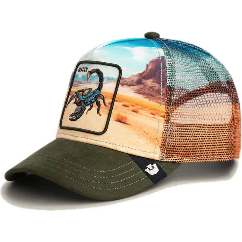czapka-trucker-multicolor-skorpion-deadly-scorpion-in-the-element-the-farm-od-goorin-bros