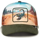 czapka-trucker-multicolor-skorpion-deadly-scorpion-in-the-element-the-farm-od-goorin-bros
