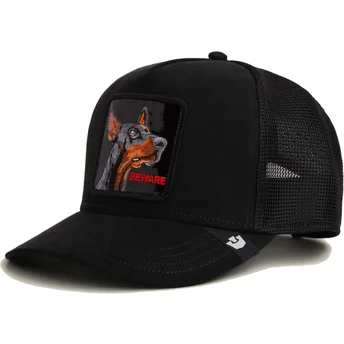 Czapka trucker czarna pies doberman Black Out Doberman Metallic The Farm od Goorin Bros.