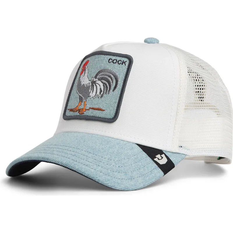 kepure-islenkta-vilkikas-melyna-snapback-cock-denim-rooster-the-farm-the-farm-de-goorin-bros