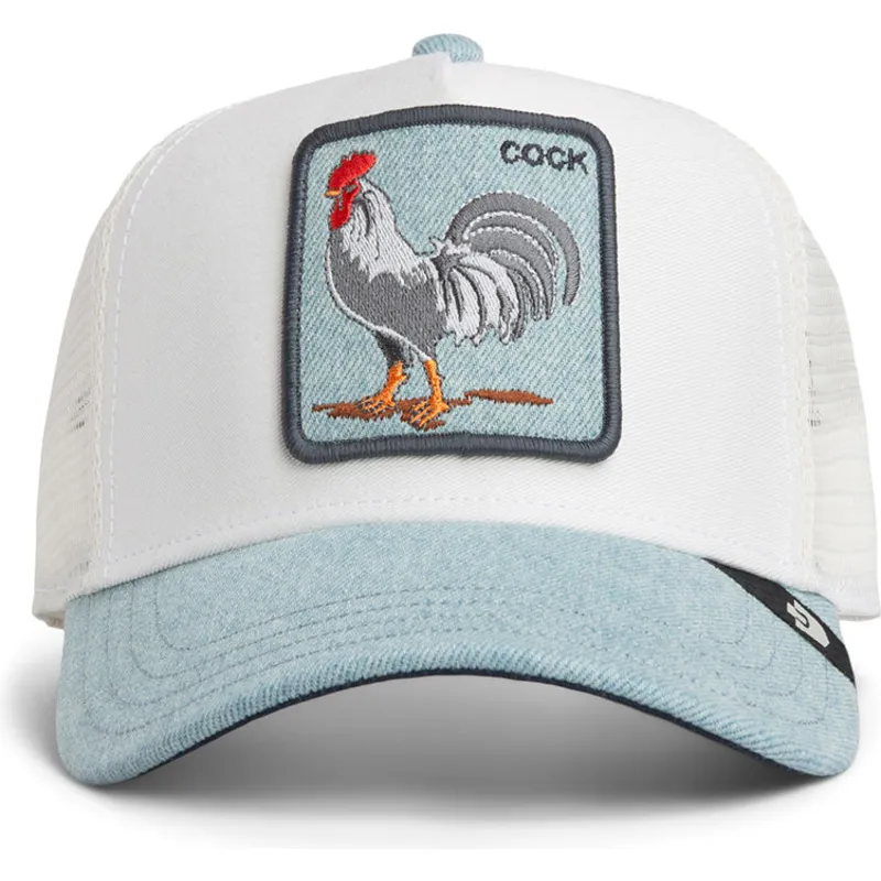 kepure-islenkta-vilkikas-melyna-snapback-cock-denim-rooster-the-farm-the-farm-de-goorin-bros