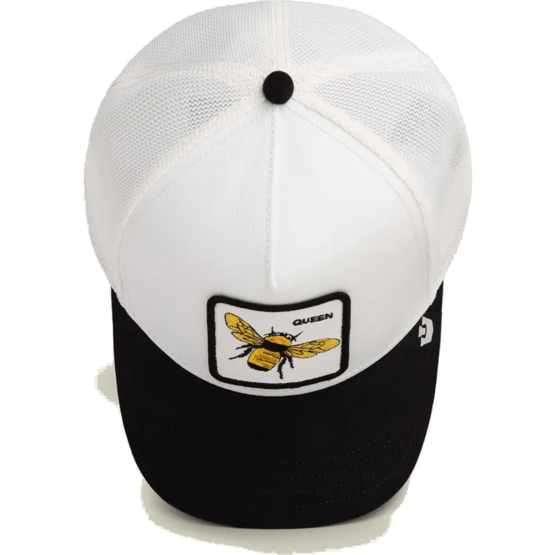 gorra-trucker-blanca-y-negra-abeja-queen-microsuede-bee-the-farm-de-goorin-bros