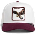 czapka-trucker-biala-i-bordowa-orzel-represent-microsuede-eagle-the-farm-od-goorin-bros