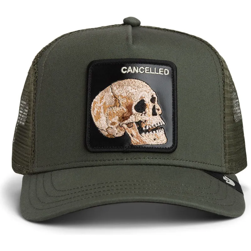 kepure-islenkta-vilkikas-zalia-snapback-calavera-the-cancelled-skull-the-farm-the-farm-de-goorin-bros