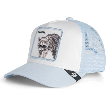 Gorra trucker azul claro para niño mapache Rascal Raccoon Mini The Farm de Goorin Bros.