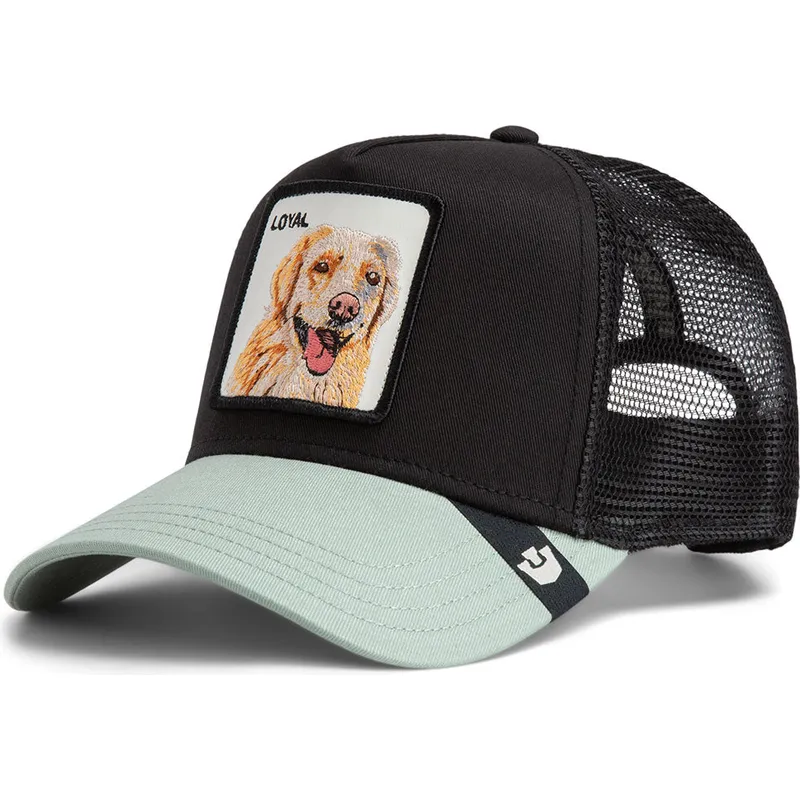 czapka-trucker-czarna-i-zielona-pies-labrador-retriever-the-loyal-dog-the-farm-od-goorin-bros