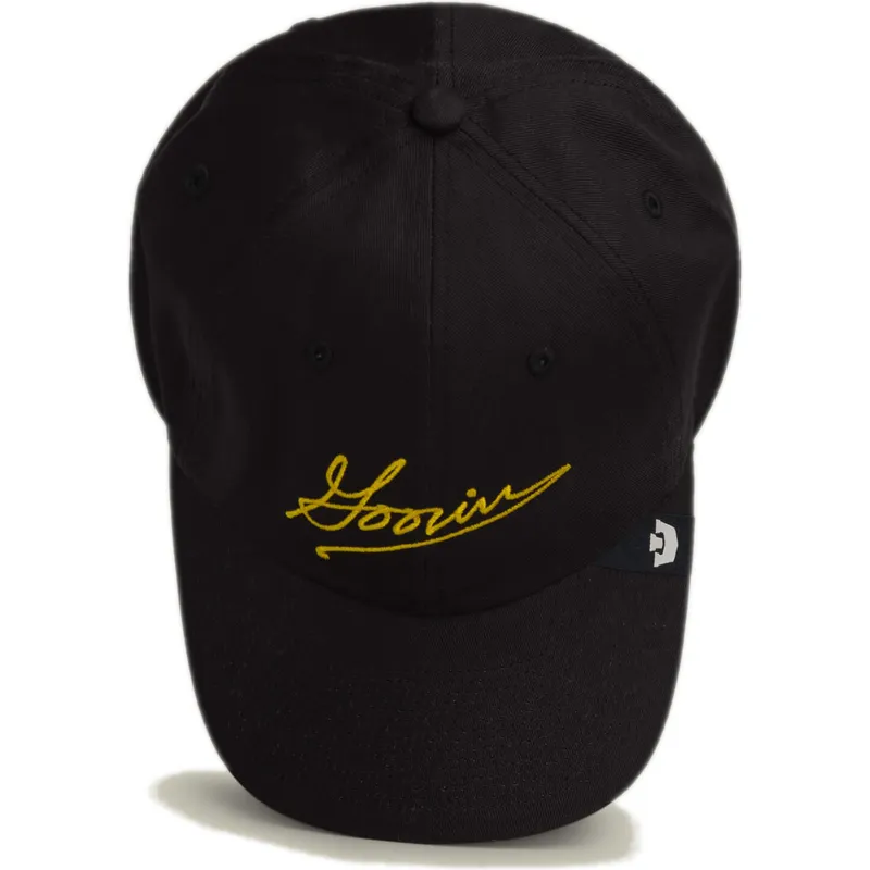 gorra-curva-negra-ajustable-script-papa-de-goorin-bros