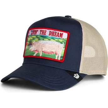 Czapka trucker granatowa świnia Livin' The Dream Greener Grass The Farm Goorin Bros.
