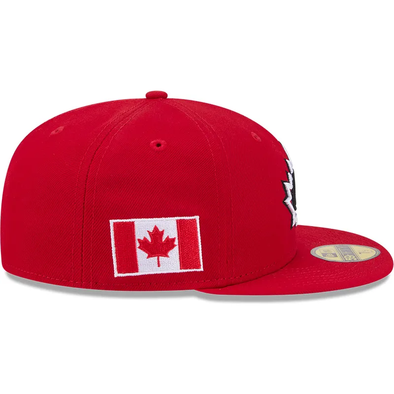 czerwona-dopasowana-czapka-z-plaskim-daszkiem-59fifty-canada-2026-world-baseball-classic-new-era