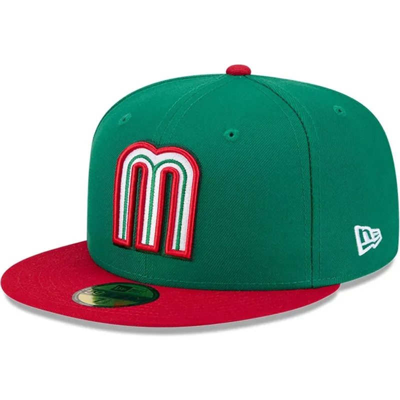 zielona-dopasowana-czapka-z-plaskim-daszkiem-59fifty-mexico-2026-world-baseball-classic-new-era
