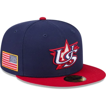 Cap plokščia navy blue ajustada 59FIFTY World Baseball Classic New Era