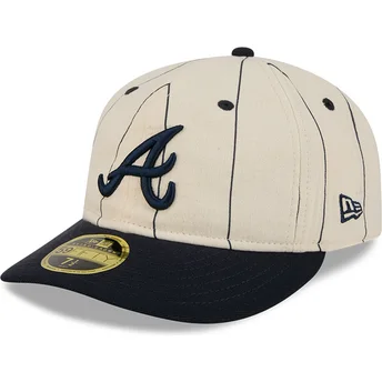 Kepurė išlenkta smėlio priglundanti 59FIFTY Retro Crown Linen Atlanta Braves MLB New Era