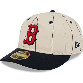 Beżowa dopasowana czapka z zakrzywionym daszkiem 59FIFTY Retro Crown Linen Boston Red Sox MLB New Era