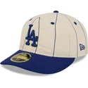 gorra-curva-beige-ajustada-59fifty-retro-crown-linen-de-los-angeles-dodgers-mlb-de-new-era