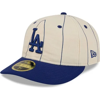 Cap išlenkta beige ajustada 59FIFTY Retro Crown Linen Los Angeles Dodgers MLB New Era