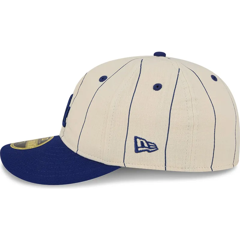 gorra-curva-beige-ajustada-59fifty-retro-crown-linen-de-los-angeles-dodgers-mlb-de-new-era