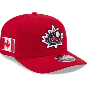 Czerwona zakrzywiona czapka snapback 9SEVENTY Stretch Snap Canada 2026 World Baseball Classic New Era