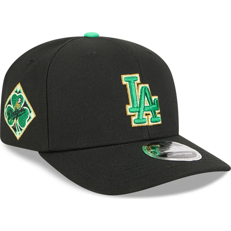 czarna-czapka-z-zakrzywionym-daszkiem-snapback-9seventy-stretch-snap-saint-patrick-s-day-los-angeles-dodgers-mlb-new-era