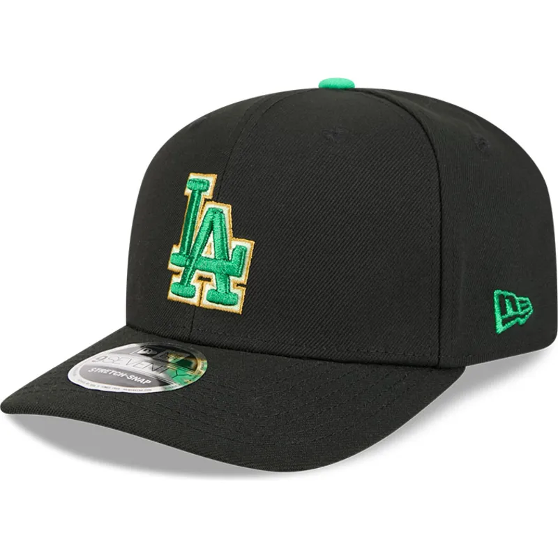 czarna-czapka-z-zakrzywionym-daszkiem-snapback-9seventy-stretch-snap-saint-patrick-s-day-los-angeles-dodgers-mlb-new-era