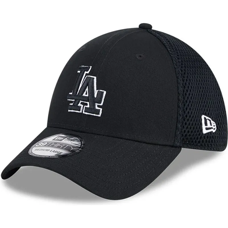 gorra-trucker-negra-ajustada-con-logo-negro-39thirty-evergreen-neo-de-los-angeles-dodgers-mlb-de-new-era