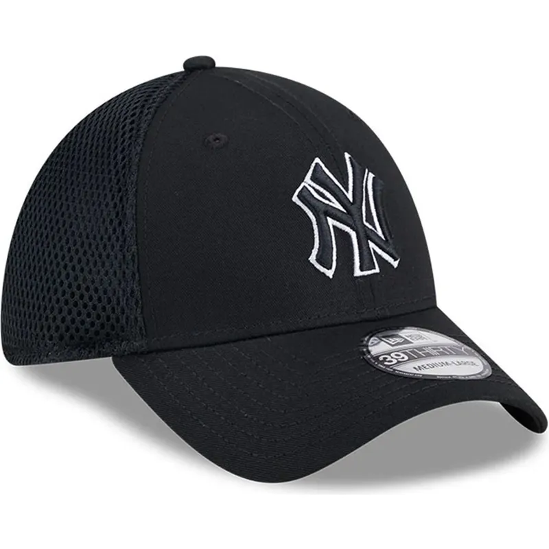gorra-trucker-negra-ajustada-con-logo-negro-39thirty-evergreen-neo-de-new-york-yankees-mlb-de-new-era