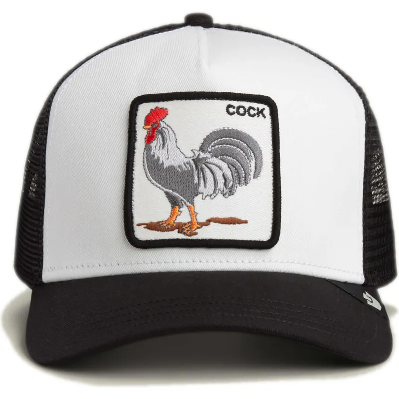 gorra-trucker-blanca-y-negra-gallo-cock-rooster-the-farm-de-goorin-bros