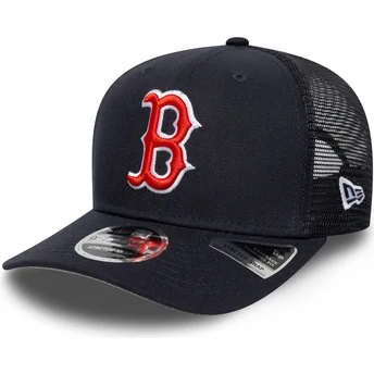 New Era 9SEVENTY Stretch Snap Evergreen Boston Red Sox MLB Navy Blue Trucker Hat