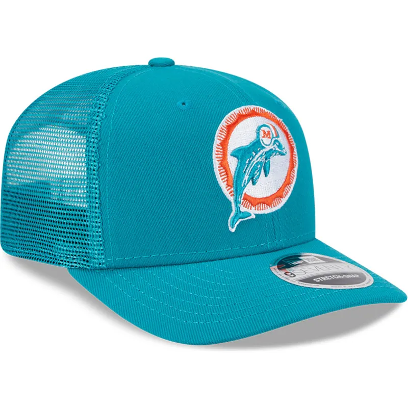 kepure-islenkta-melyna-snapback-9seventy-stretch-snap-evergreen-helmet-miami-dolphins-nfl-new-era