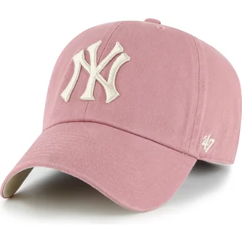 Cap išlenkta pink adjustable strap Clean Up Ballpark New York Yankees MLB 47 Brand
